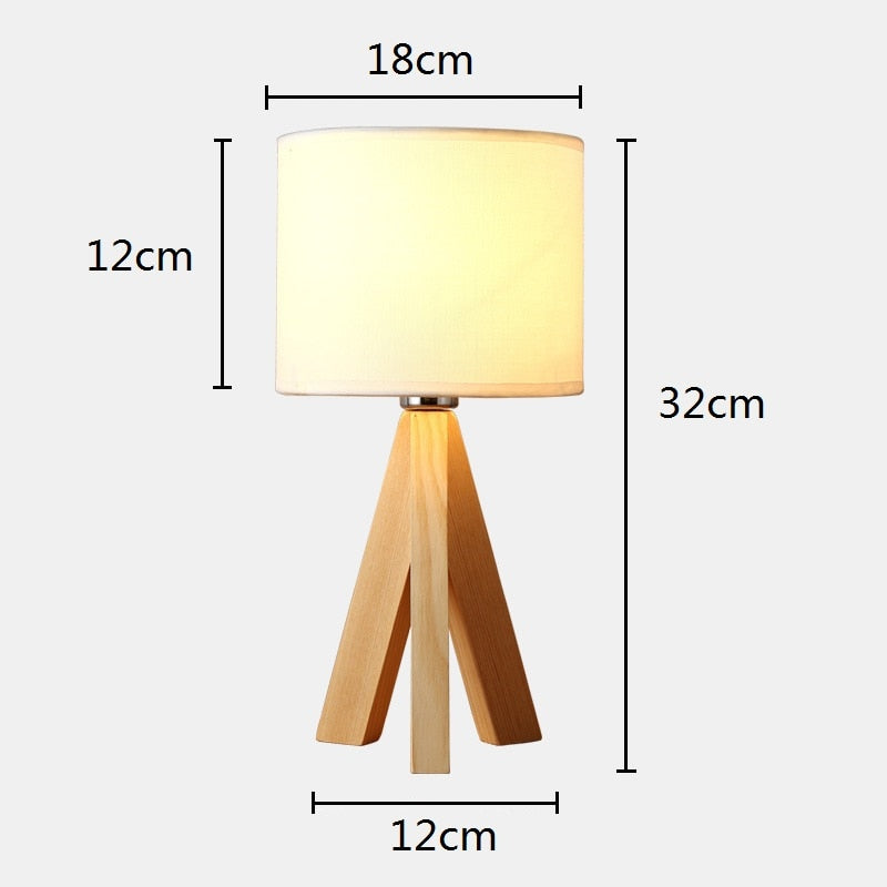 Cozy Wood Table Lamp With Warm Wooden Frame and Lampshade