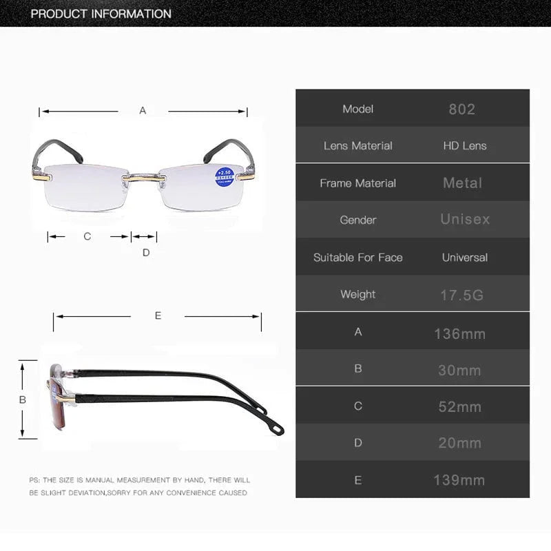 Progressive Reading Glasses with High Hardness and Anti-Blue Light Filter for Distance and Near Vision | ventumra