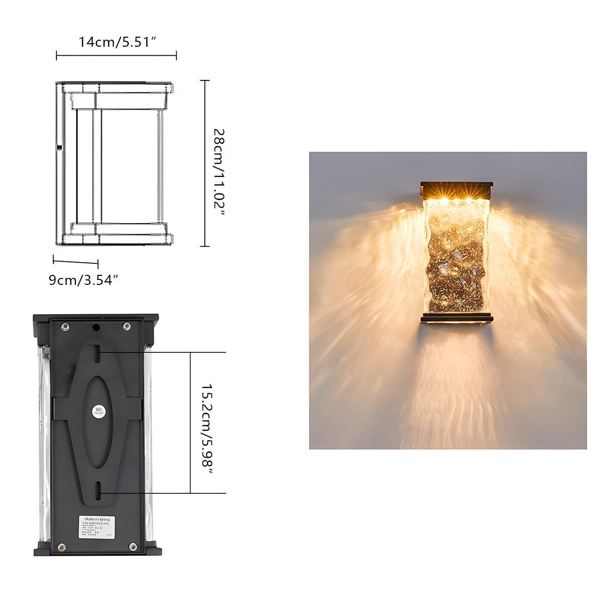 Outdoor-Wandleuchte aus Wasserglas | Ventumra