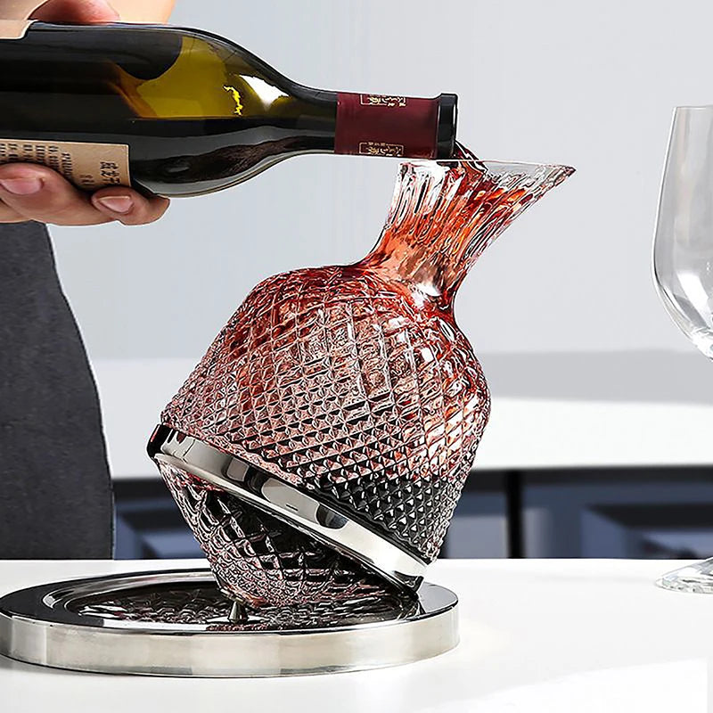 Spinning Crystal Beverage Carafe - Elegant Table Accent | ventumra