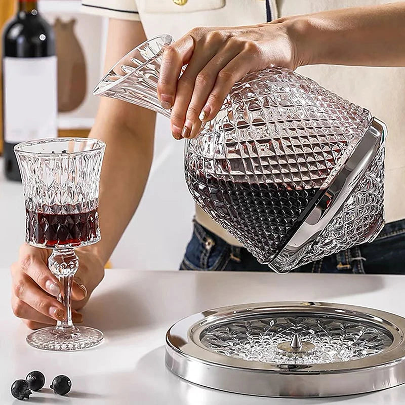 Spinning Crystal Beverage Carafe - Elegant Table Accent | ventumra