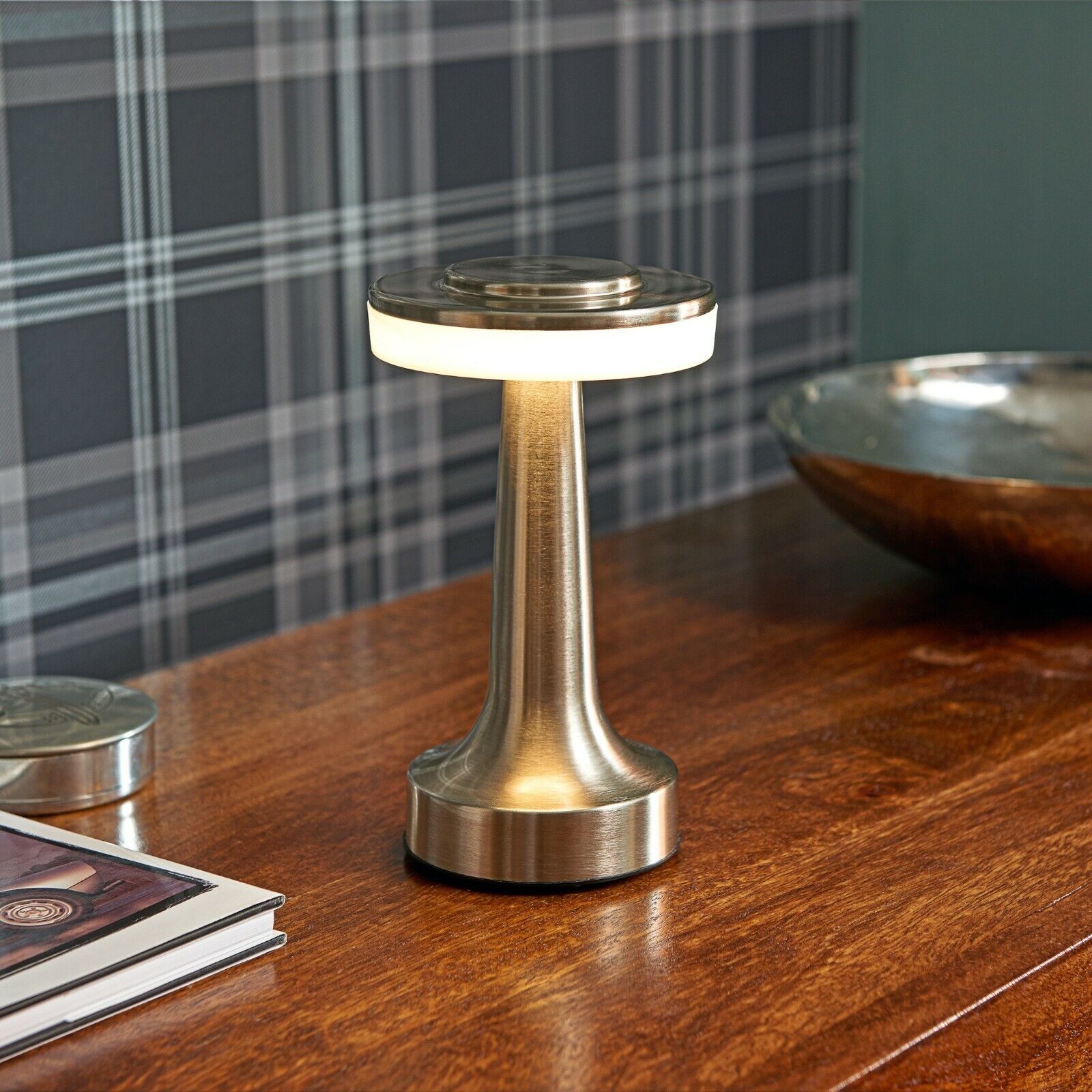 NovaBar Retro Bar Table Lamp Sleek Chrome Finish Accent