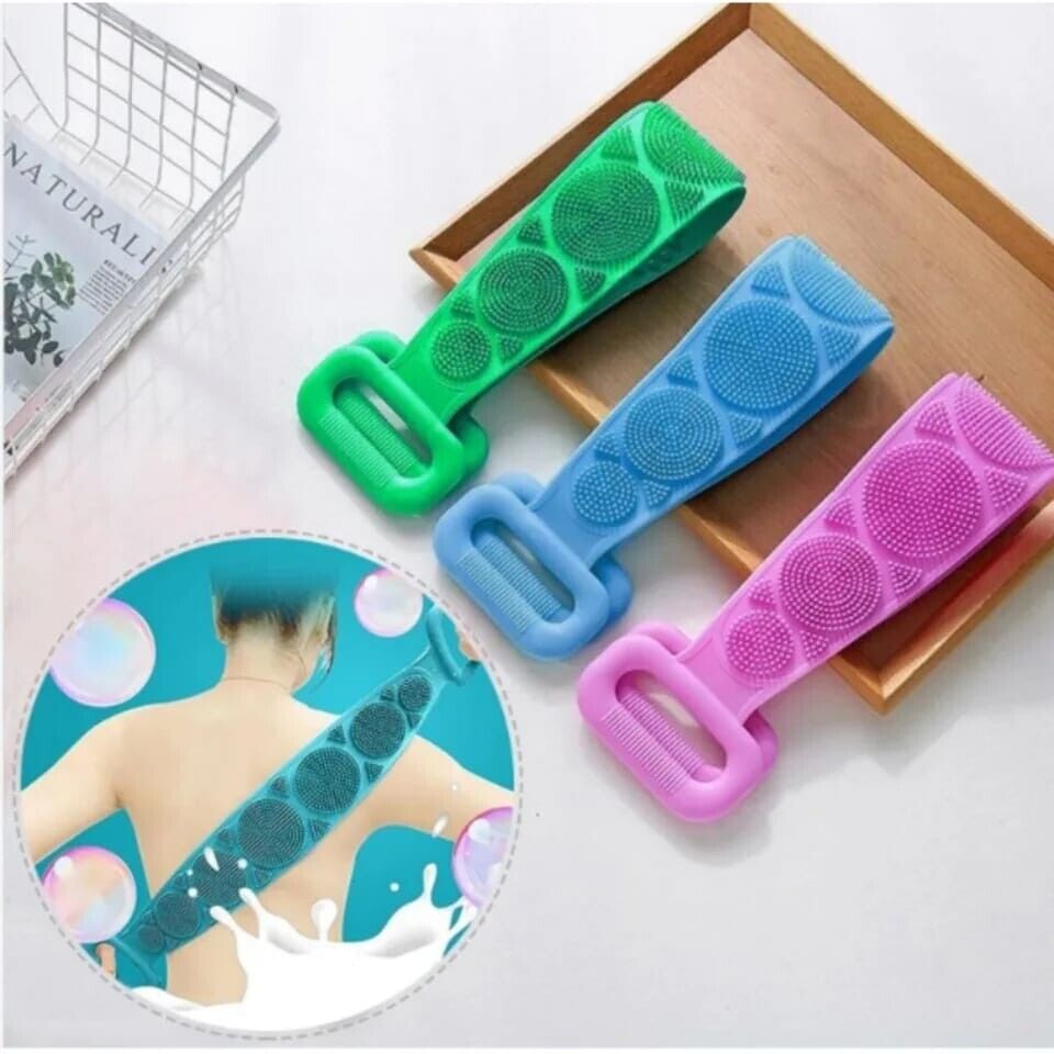 Long-Handle Back Brush — Deep Cleansing Massage Scrubber