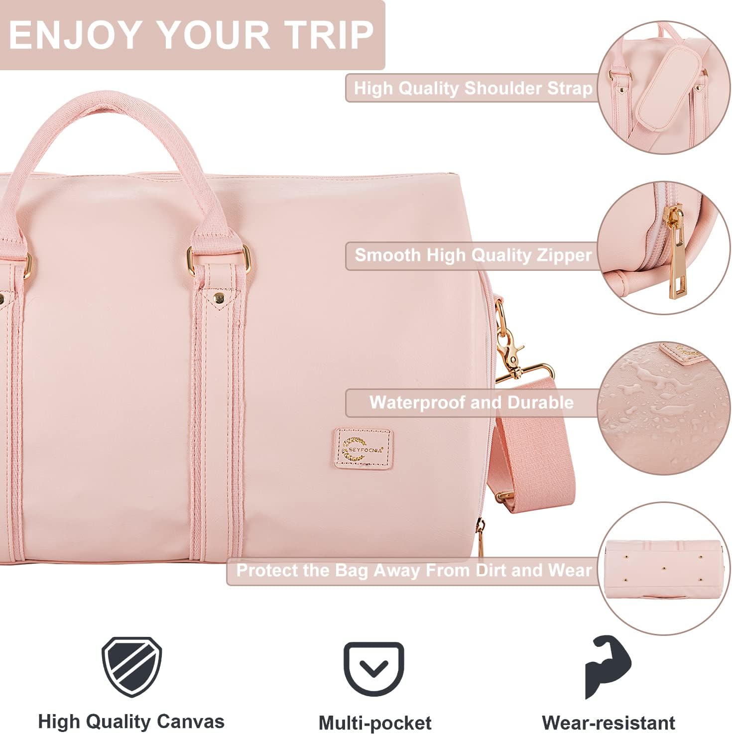 Convertible PU Leather Garment Duffel – Carry-On Weekender Suit Travel Bag | ventumra