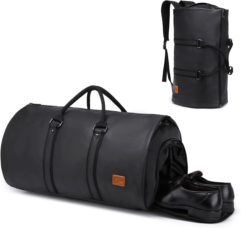 Convertible PU Leather Garment Duffel – Carry-On Weekender Suit Travel Bag | ventumra