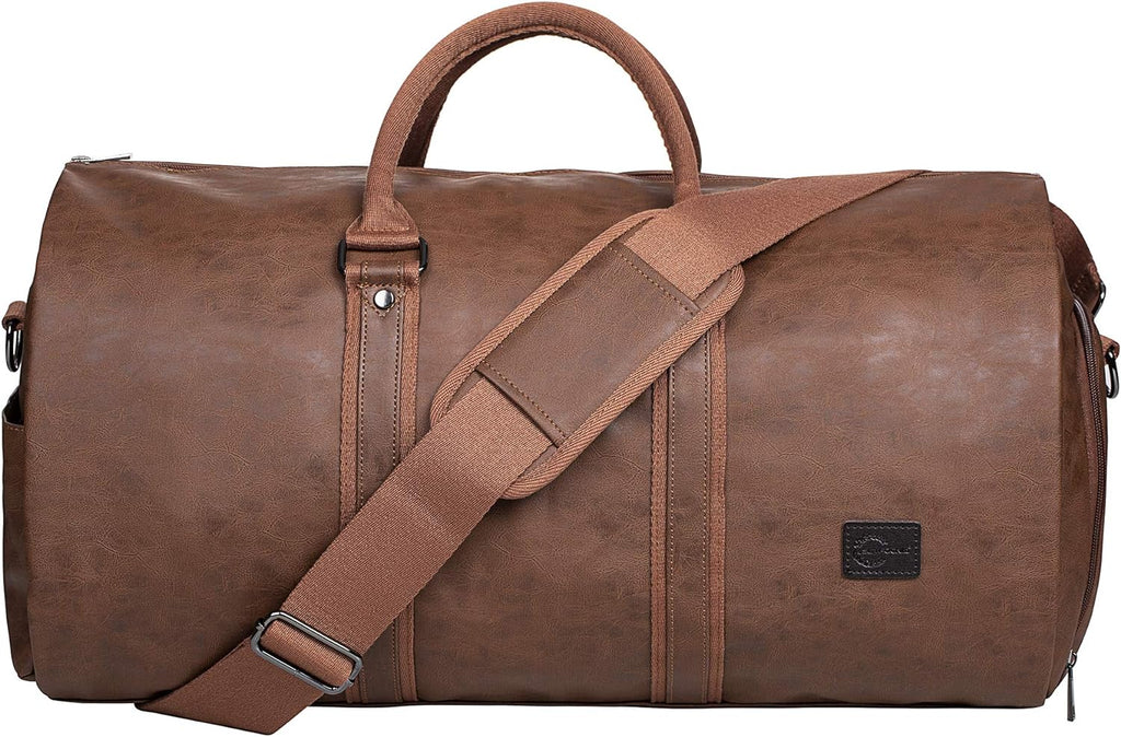 Convertible PU Leather Garment Duffel – Carry-On Weekender Suit Travel Bag | ventumra