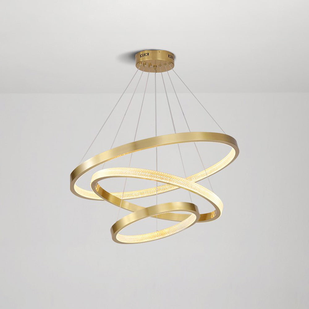 Kristy Modern Ring Metal/Arcylic LED Pendant Light, Black/Gold | ventumra