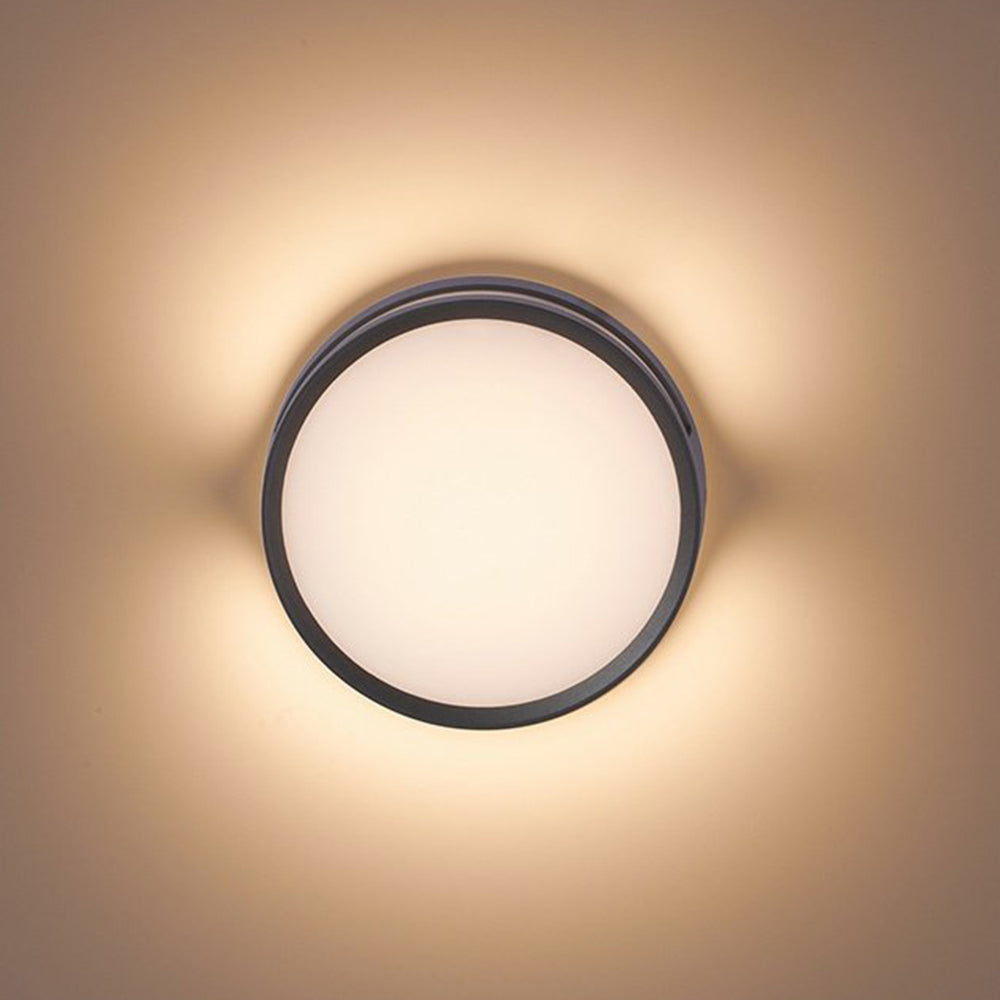 Ray Modern Round Metal/ Outdoor Waterproof Wall Lamp, Black | ventumra