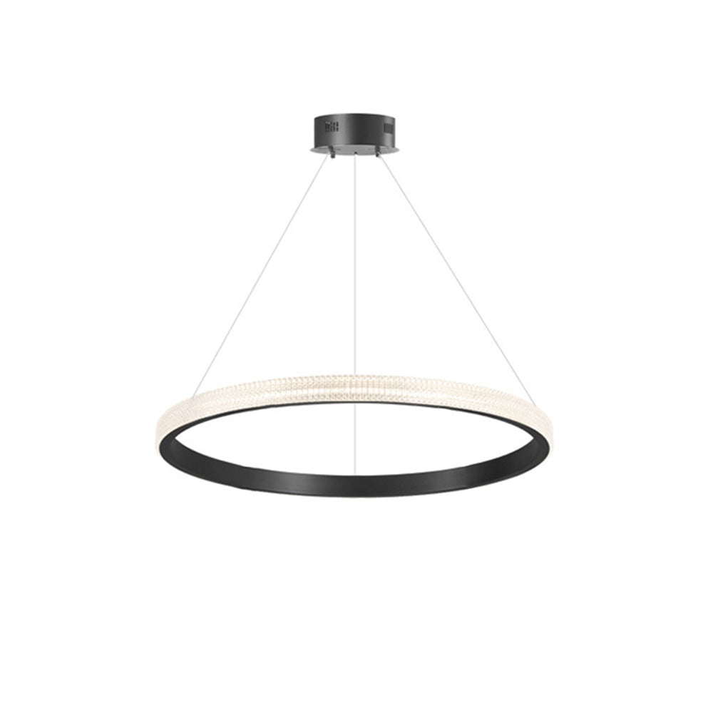 Kristy Modern Ring Metal/Arcylic LED Pendant Light, Black/Gold - Neutralighting