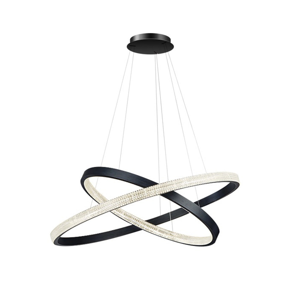Kristy Modern Ring Metal/Arcylic LED Pendant Light, Black/Gold - Neutralighting