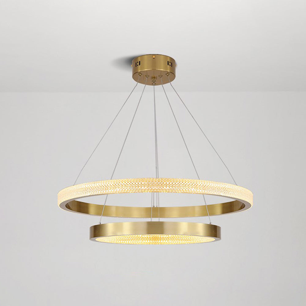 Kristy Modern Ring Metal/Arcylic LED Pendant Light, Black/Gold | ventumra