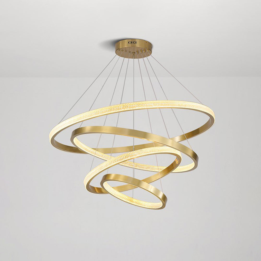 Kristy Modern Ring Metal/Arcylic LED Pendant Light, Black/Gold - Neutralighting