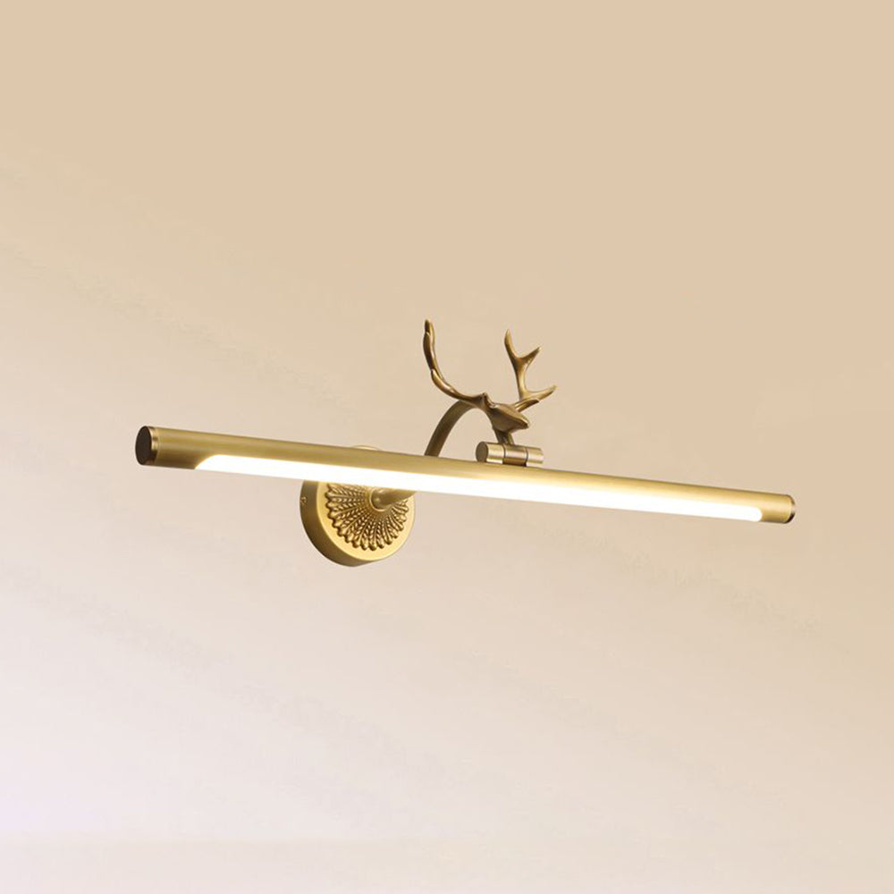 Arisha Modern Staghorn Shaped Vanity Mirror Front Wall Lamp, Black/Brass | ventumra