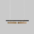 Arisha Pendant Light Rectangular Modern, Metal, Black/Brass, Office | ventumra