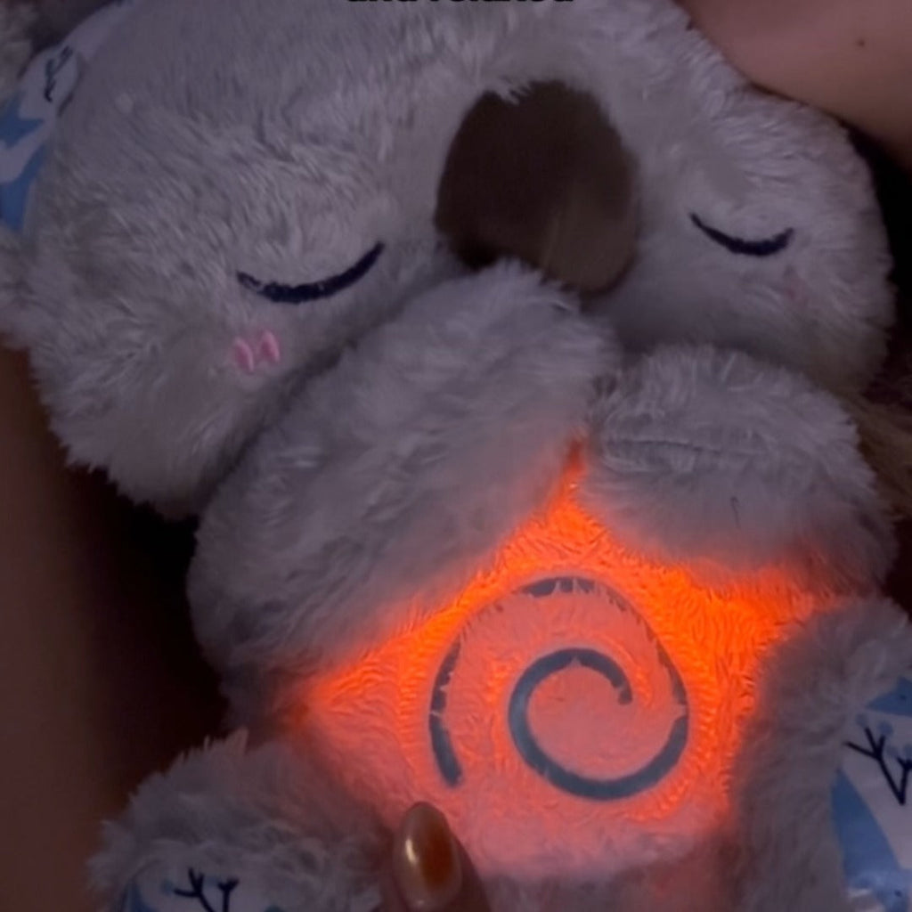 Soothing Koala Breathing Toy Rhythmic Breathing Simulator Tactile Haptic Sound Therapy Integrated LED Night Light Weighted Plush Companion | ventumra