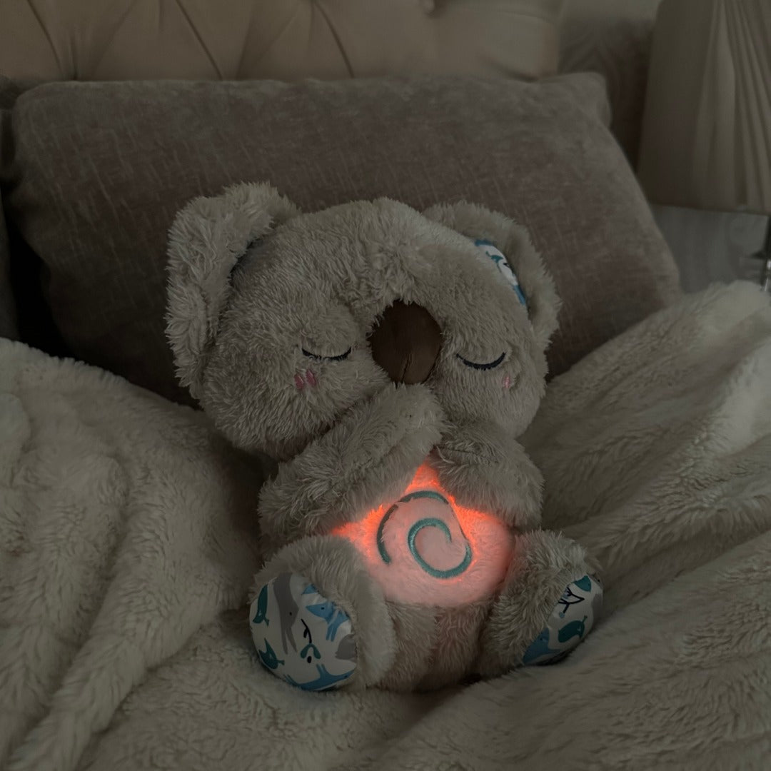 Soothing Koala Breathing Toy Rhythmic Breathing Simulator Tactile Haptic Sound Therapy Integrated LED Night Light Weighted Plush Companion | ventumra