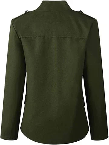 Military-Style Jacket with High Neck | ventumra