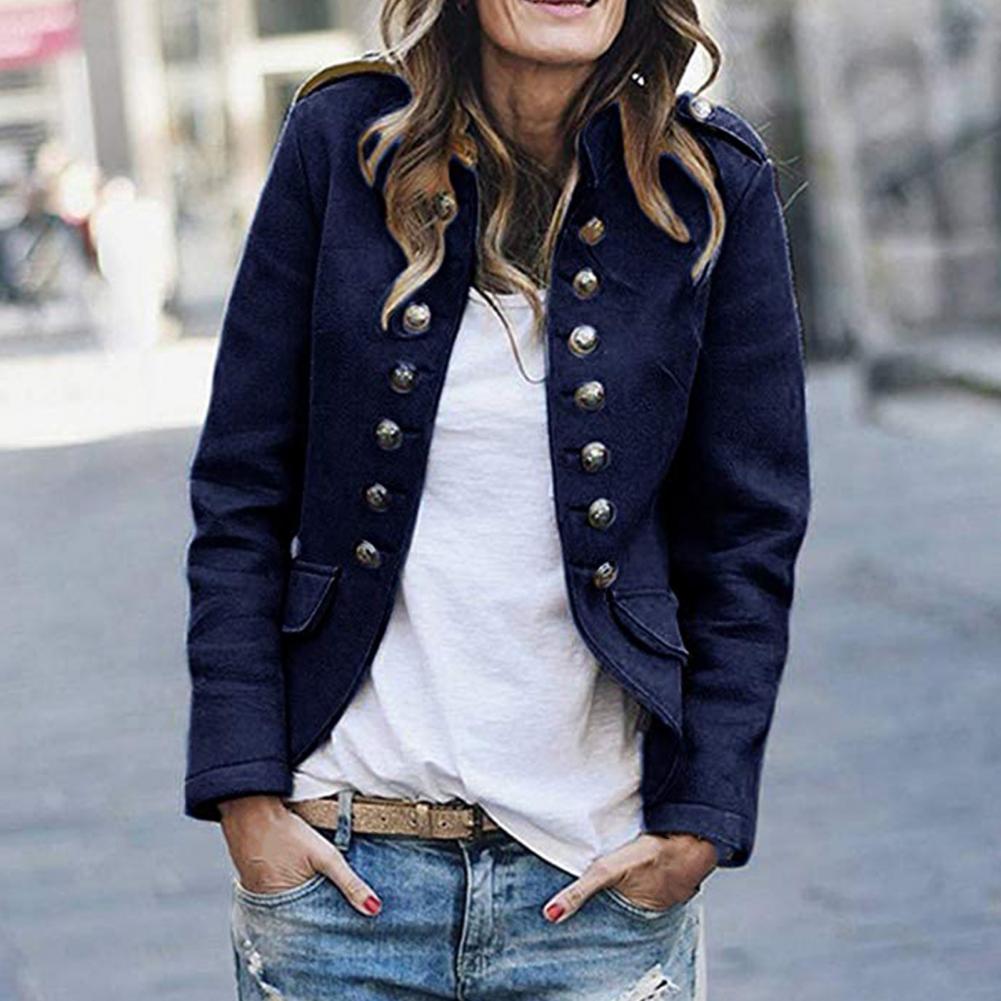 Military-Style Jacket with High Neck | ventumra