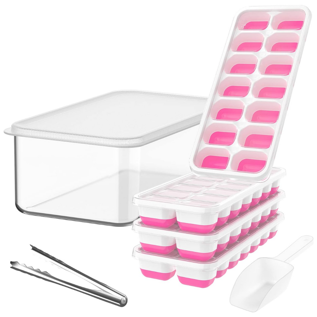 Stackable Silicone Ice Cube Trays with Storage Bin | ventumra