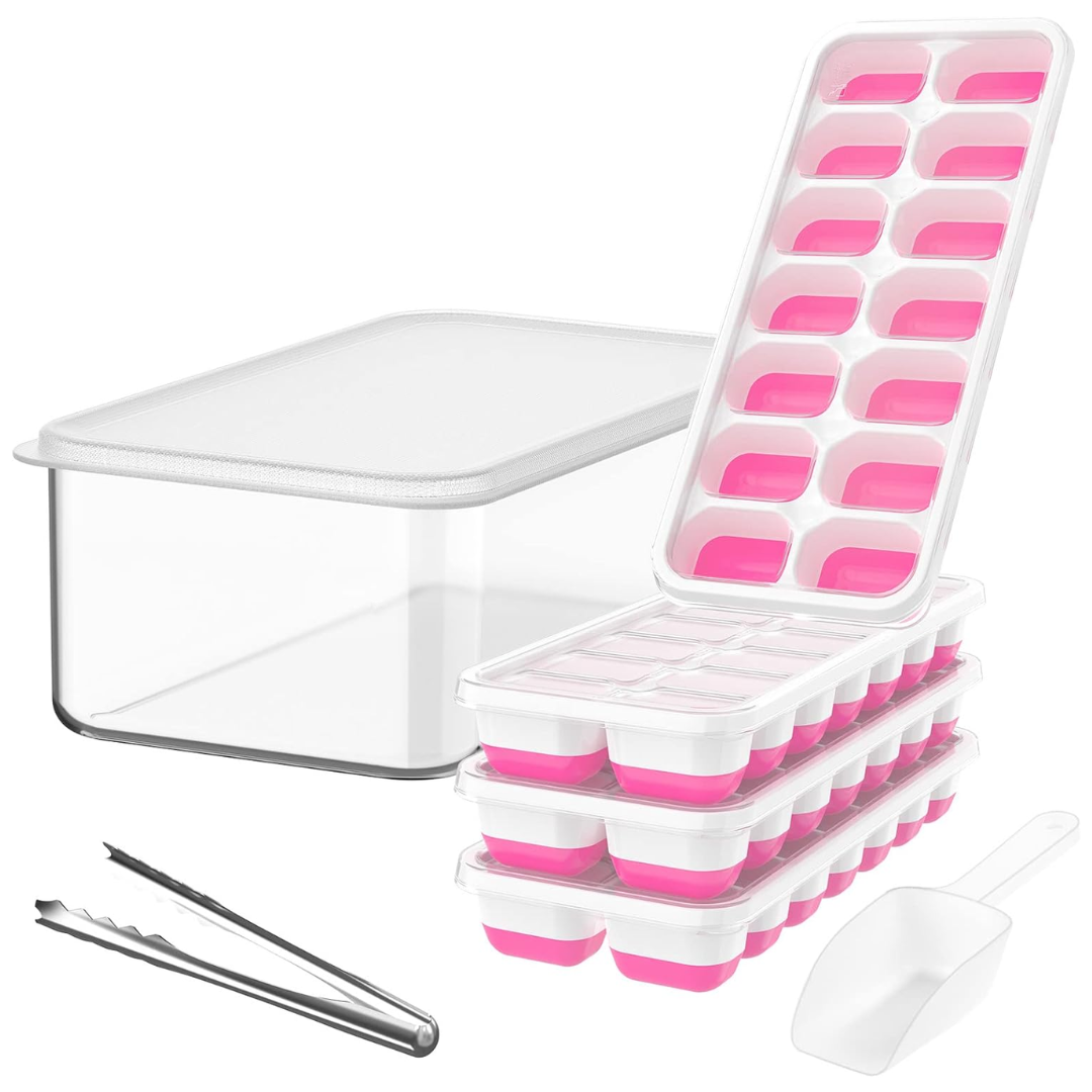 Stackable Silicone Ice Cube Trays with Storage Bin | ventumra