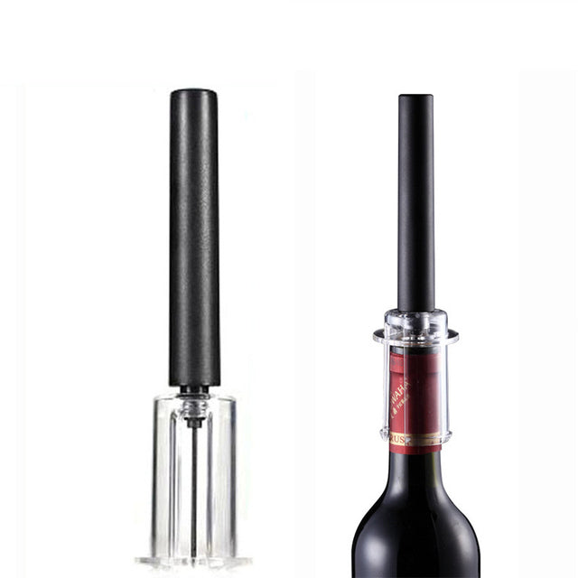 Abridor de garrafas de vinho com ar comprimido em aço inoxidável — design elegante