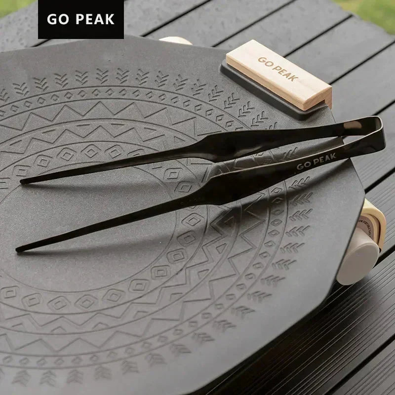 Conjunto de pinças para BBQ em aço inoxidável — pega ergonómica antiderrapante