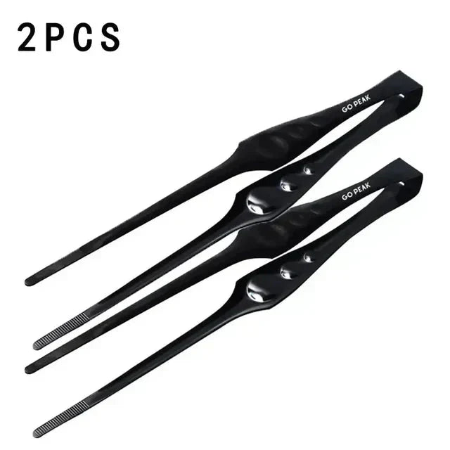 Conjunto de pinças para BBQ em aço inoxidável — pega ergonómica antiderrapante