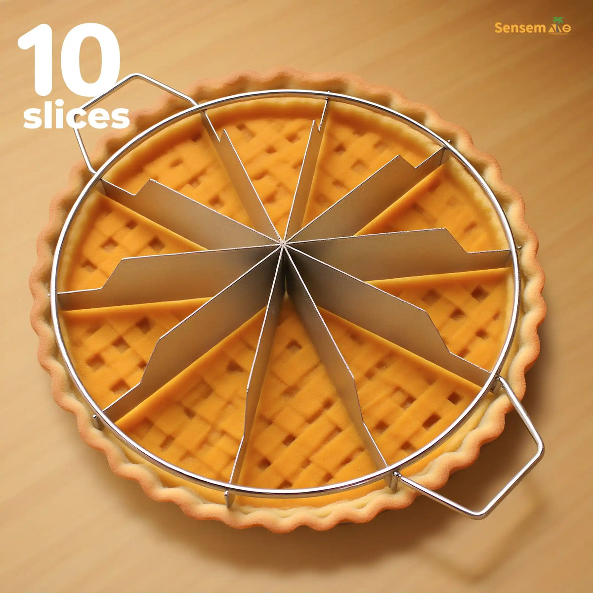Stainless Steel Precision Cake Cutter — Adjustable 4–10 Portions