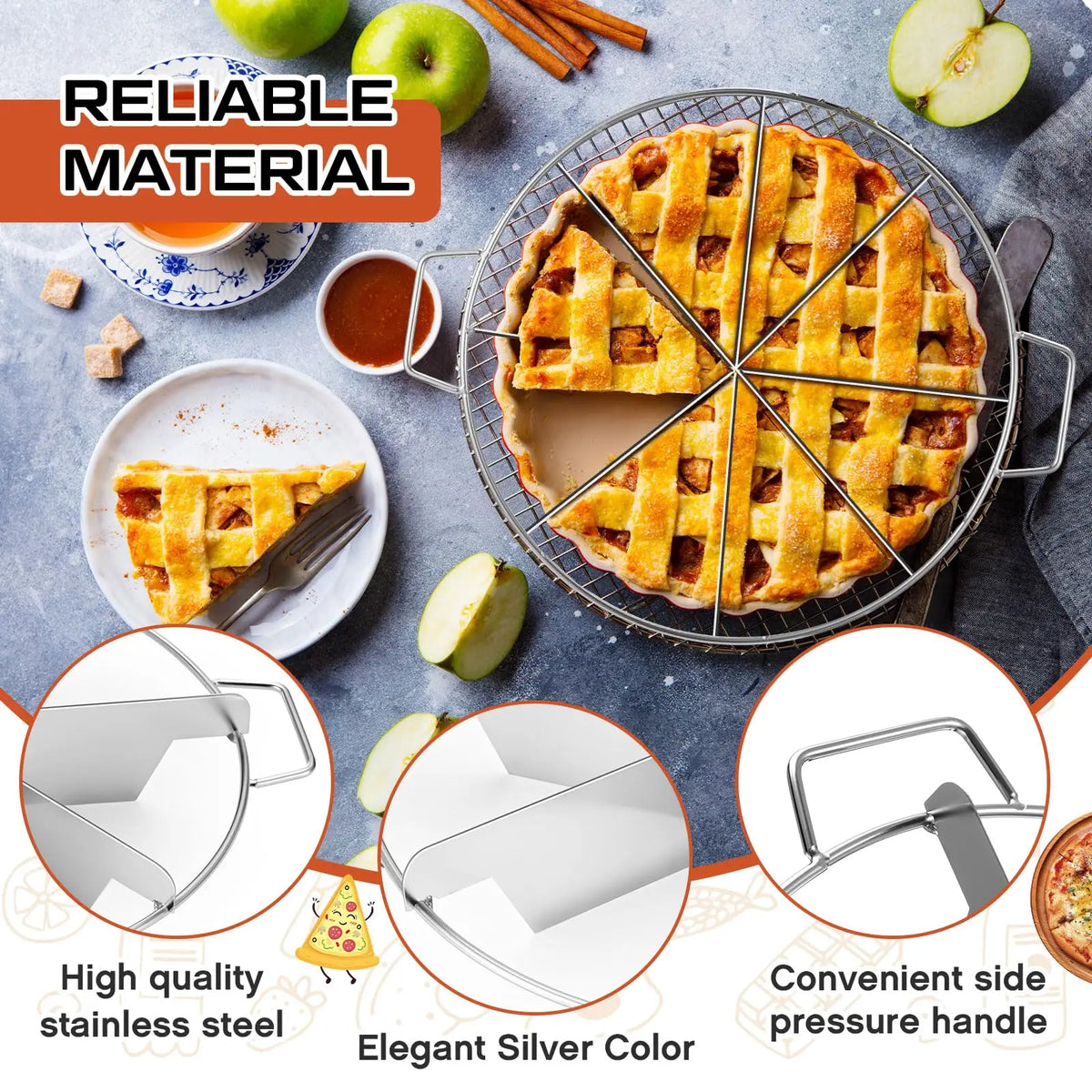 Stainless Steel Precision Cake Cutter — Adjustable 4–10 Portions