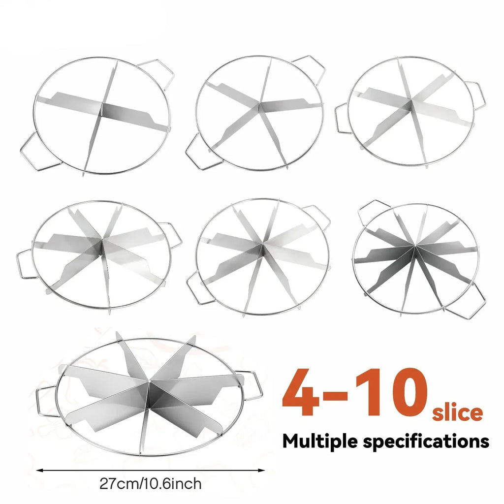 Stainless Steel Precision Cake Cutter — Adjustable 4–10 Portions