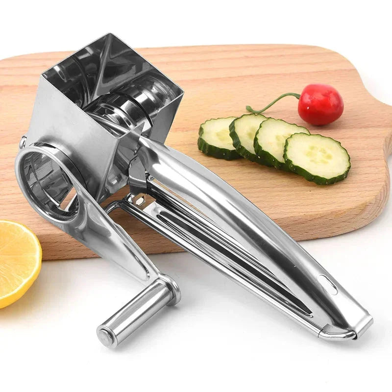 Küchenzauber Stainless Steel Kitchen Grater — 3 Cutting Attachments