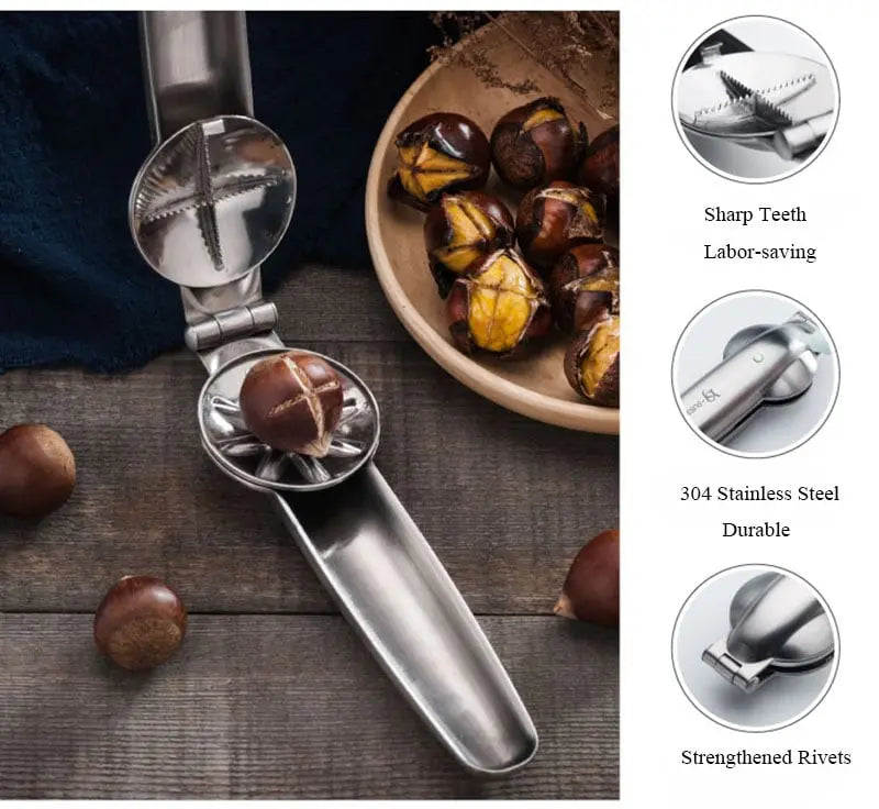 Stainless Steel Nutcracker for Chestnuts - Easy Peeling | ventumra