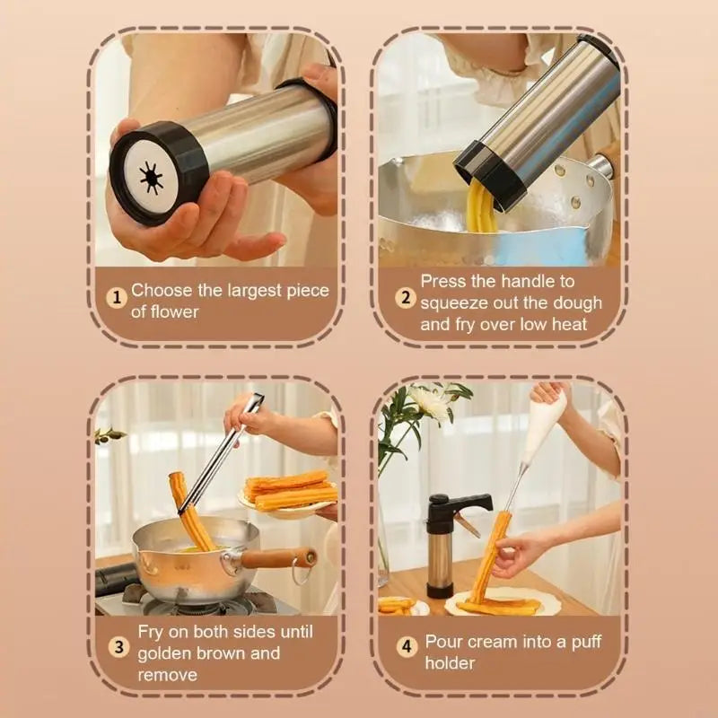 Stainless Steel Cookie Press & Cake Decorating Tool