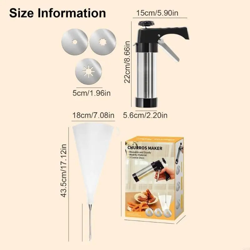 Stainless Steel Cookie Press & Cake Decorating Tool