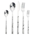 Stainless Steel Cutlery Set — Ergonomic Wood & Marble Handles