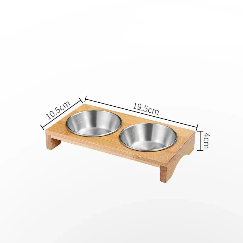 Stainless Steel and Bamboo Serving Set — Elegant Tableware