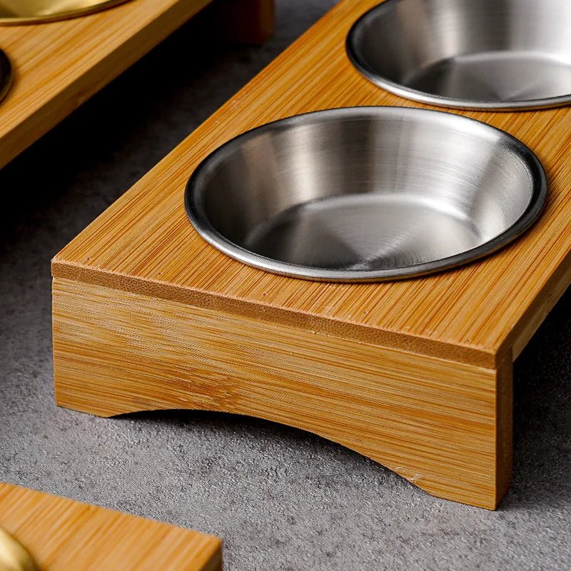 Stainless Steel and Bamboo Serving Set — Elegant Tableware