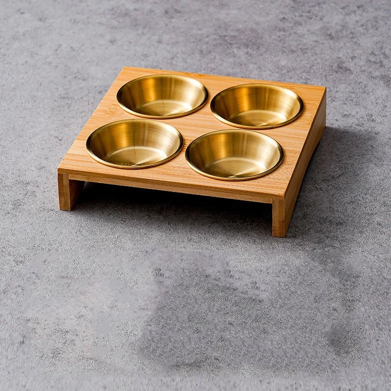 Stainless Steel and Bamboo Serving Set — Elegant Tableware