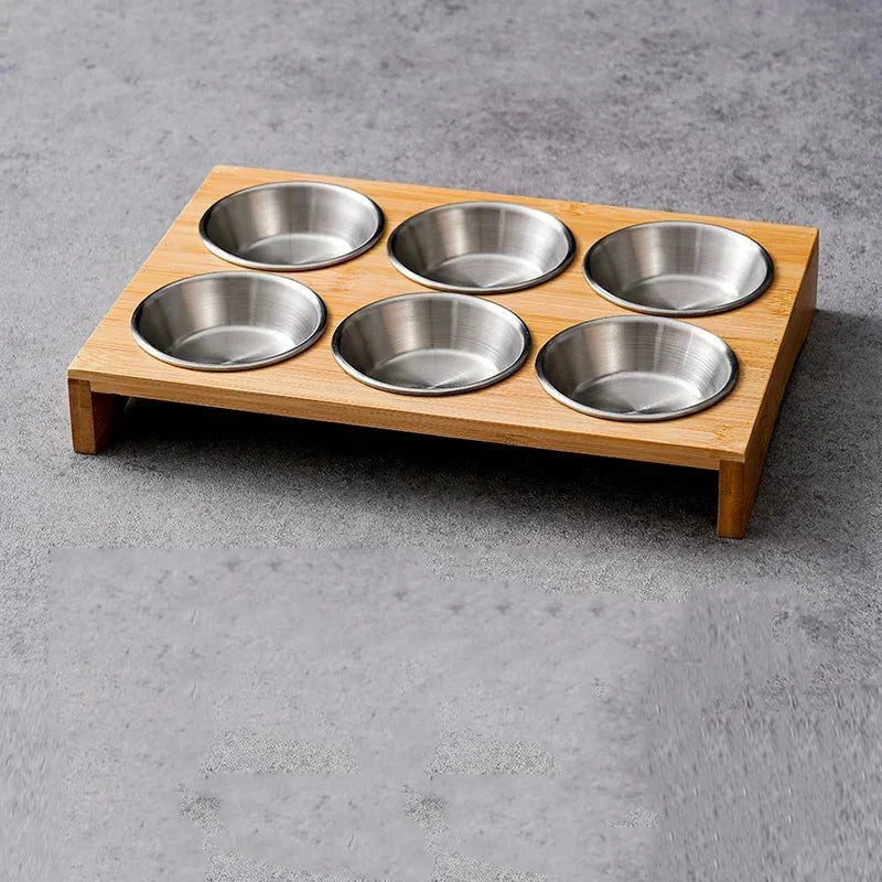 Stainless Steel and Bamboo Serving Set — Elegant Tableware