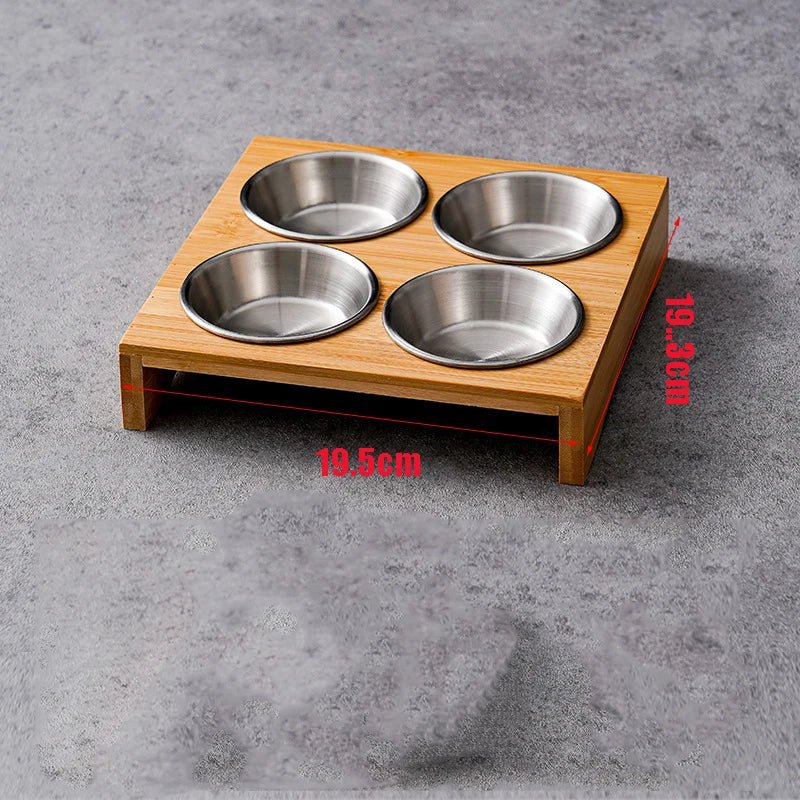Stainless Steel and Bamboo Serving Set — Elegant Tableware