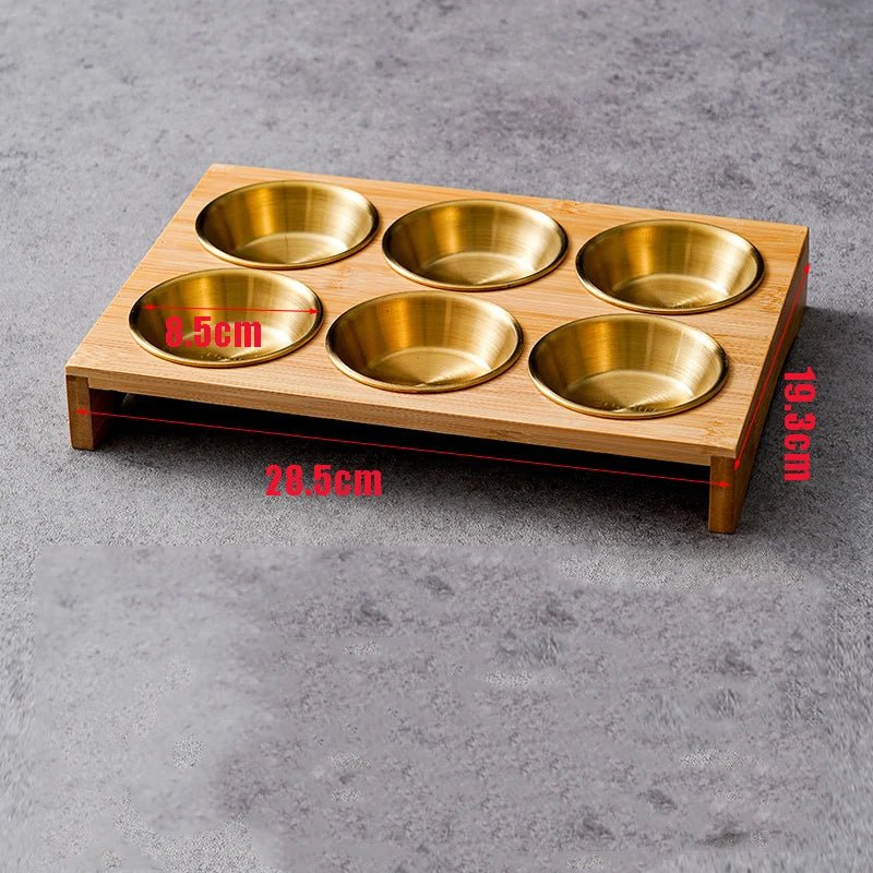 Stainless Steel and Bamboo Serving Set — Elegant Tableware