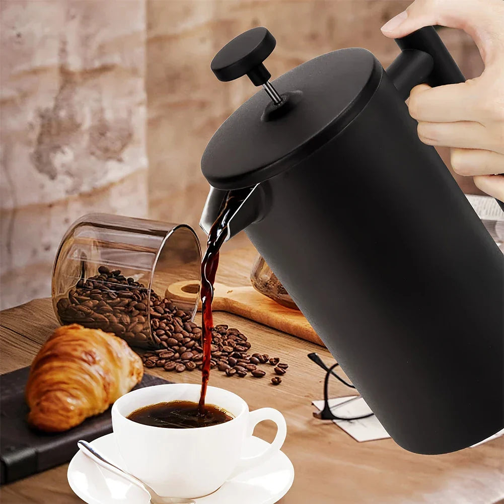 Prensa francesa térmica em aço inoxidável para café e chá