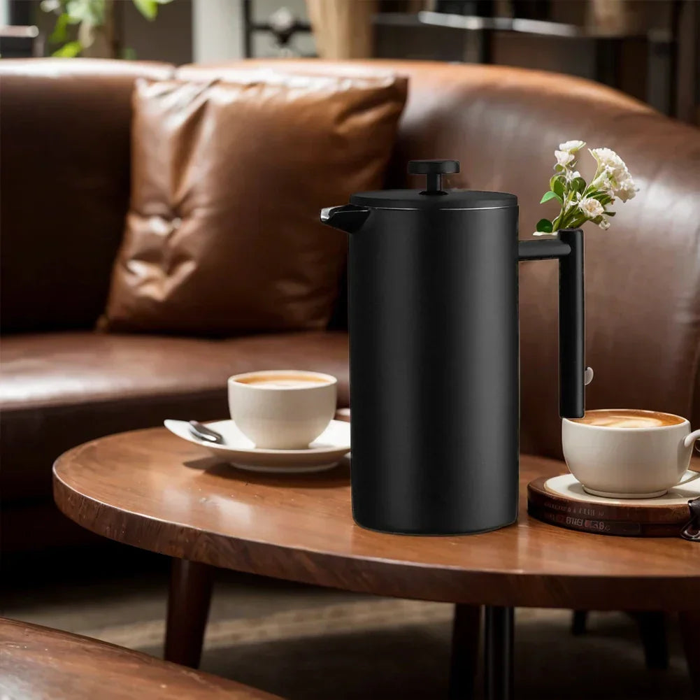 Prensa francesa térmica em aço inoxidável para café e chá