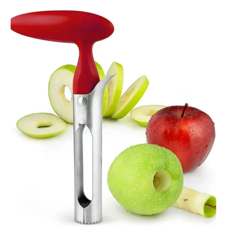 Stainless Steel Fruit Corer — Sharp Serrated Blade, Easy Twisting
