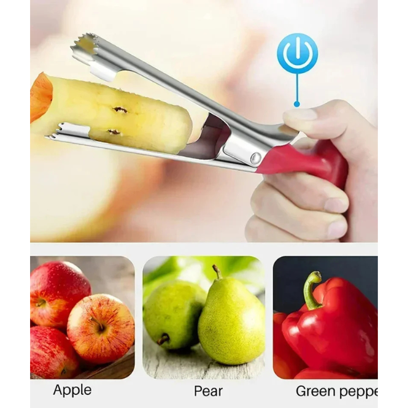 Stainless Steel Fruit Corer — Sharp Serrated Blade, Easy Twisting