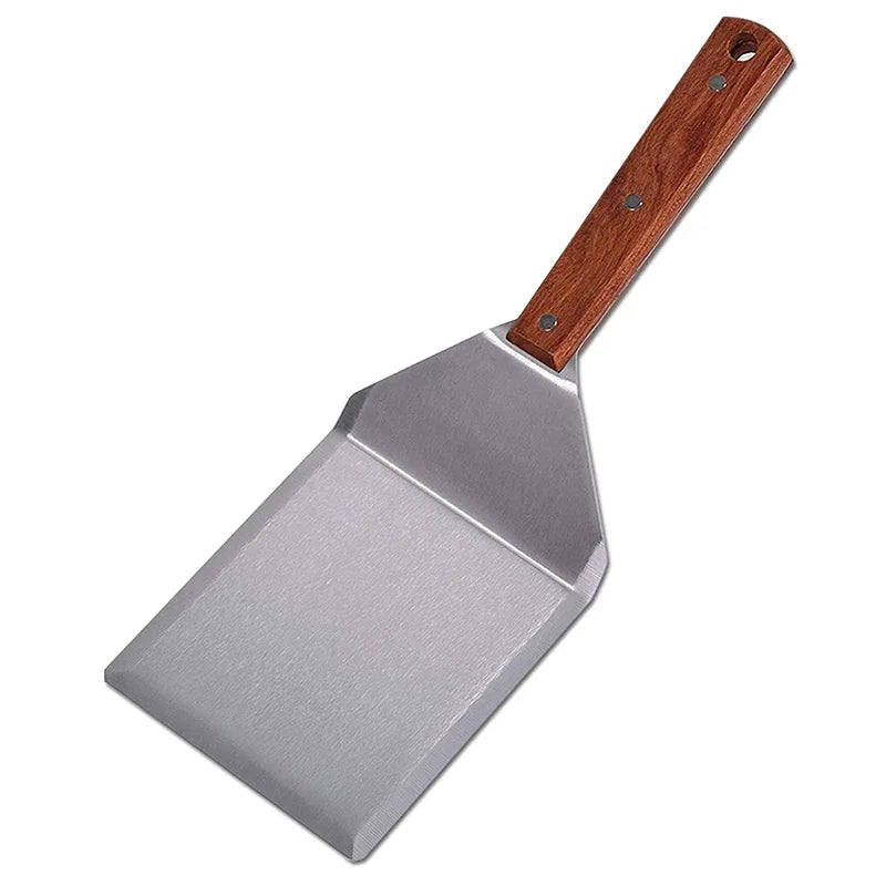 Premium BBQ Spatula — Stainless Steel Grill Tool with Cutting Edge