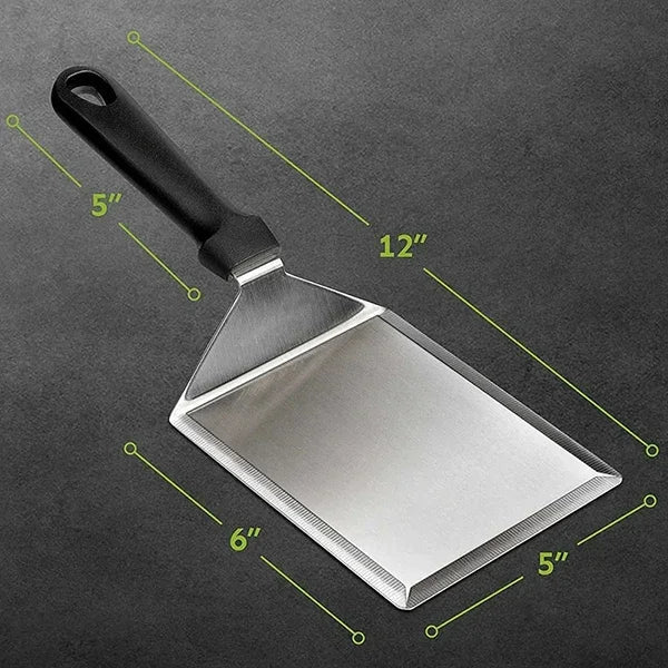 Premium BBQ Spatula — Stainless Steel Grill Tool with Cutting Edge