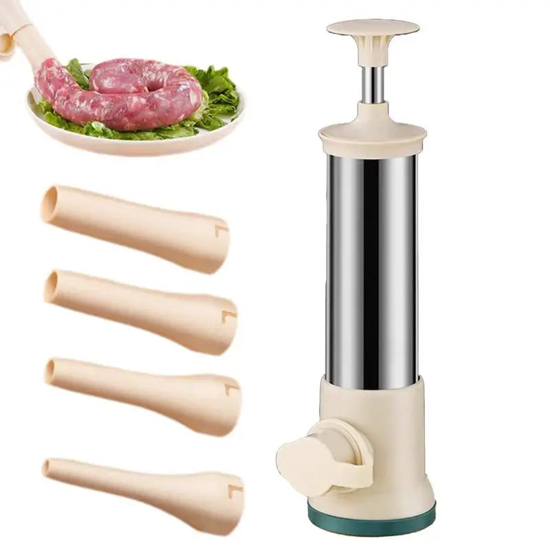 Sausage Master Hand Filler — Manual Stainless Steel Stuffer