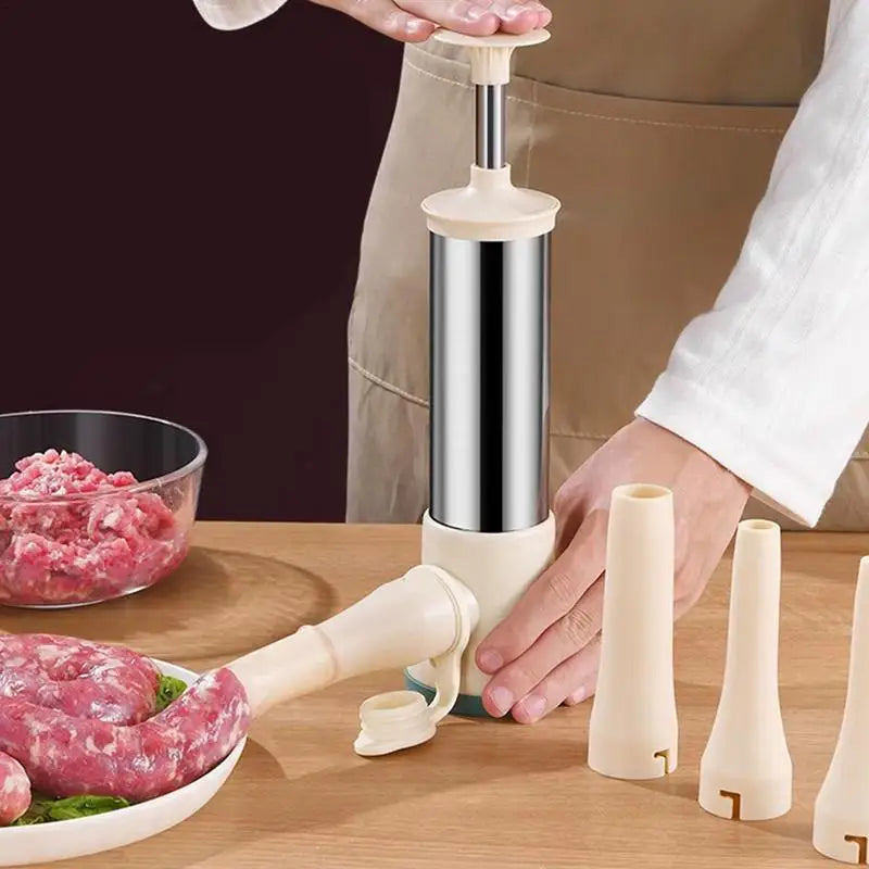 Sausage Master Hand Filler — Manual Stainless Steel Stuffer