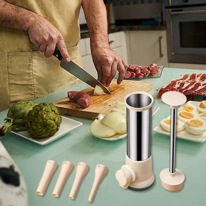 Sausage Master Hand Filler — Manual Stainless Steel Stuffer